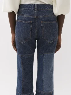 Pantalons Et Shorts-Chloé Pantalon Court Evase Multicolor Blue 1