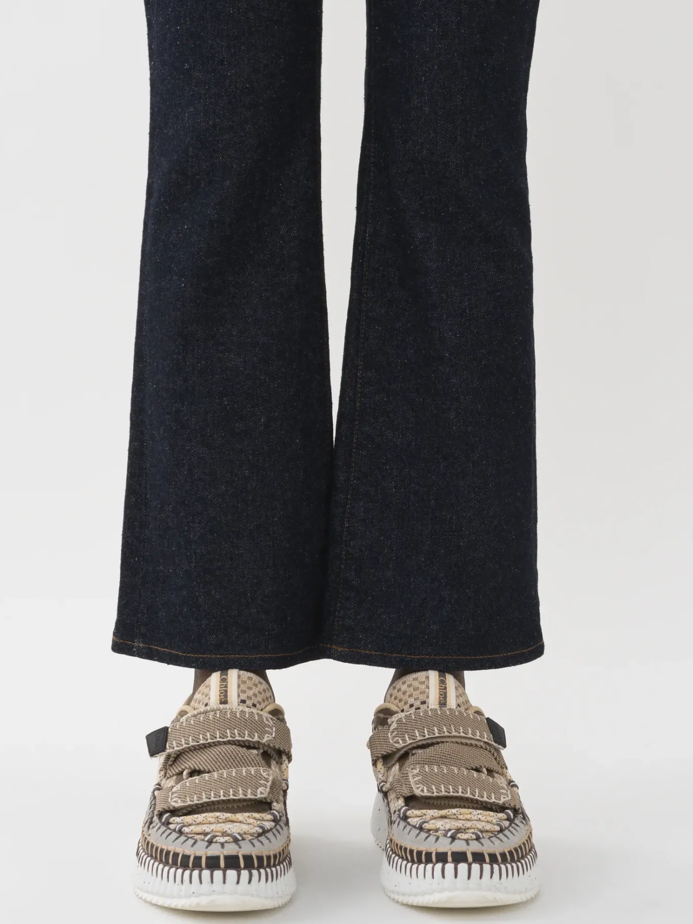 Pantalons Et Shorts-Chloé Pantalon Court Evase « Pacaya » Iconic Navy