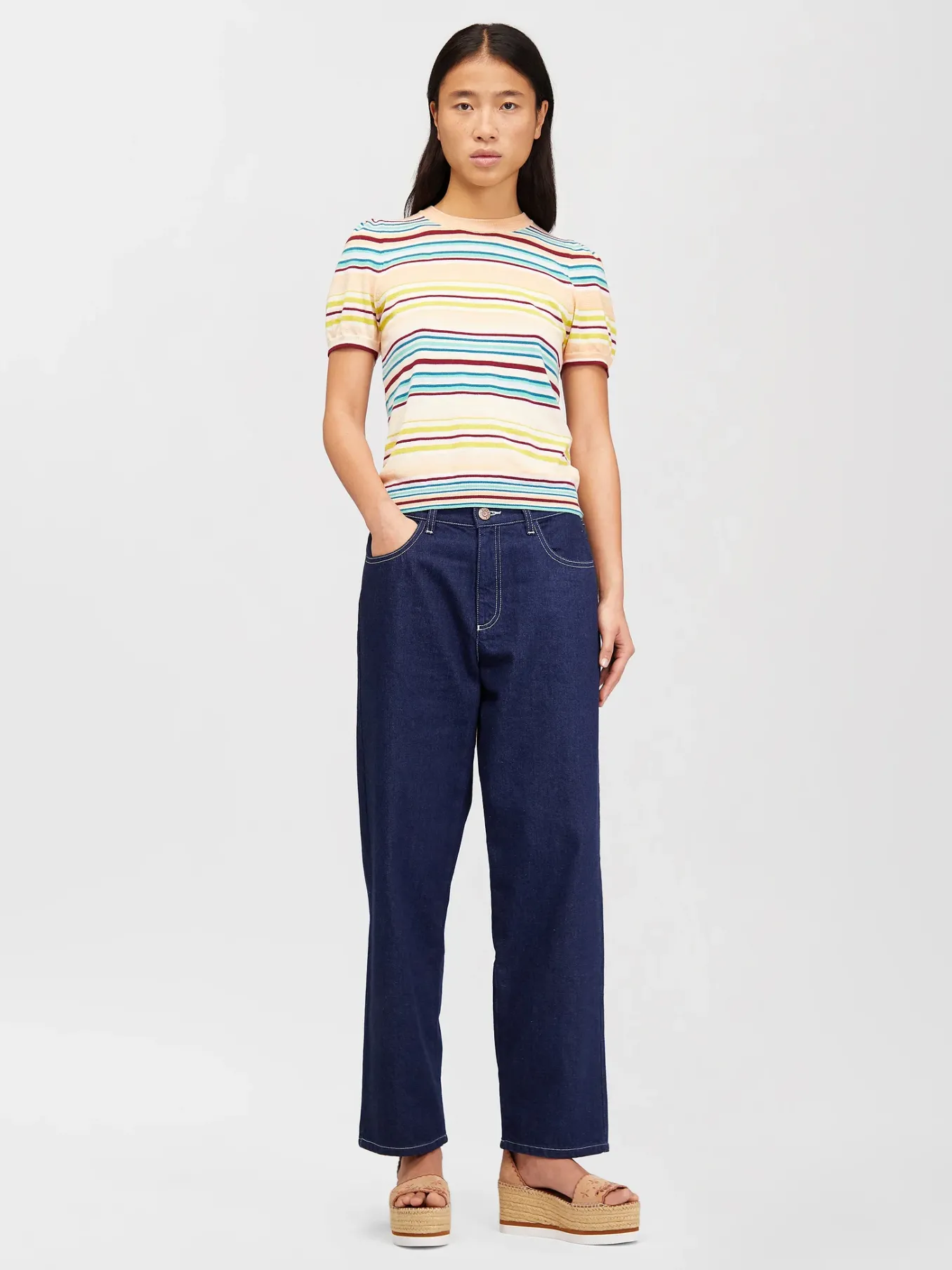 Vêtements-Chloé Pantalon Court Fusele Dark Denim