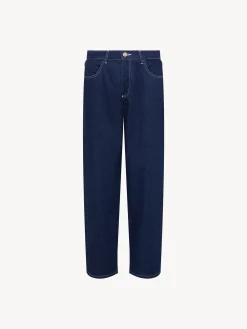 Vêtements-Chloé Pantalon Court Fusele Dark Denim