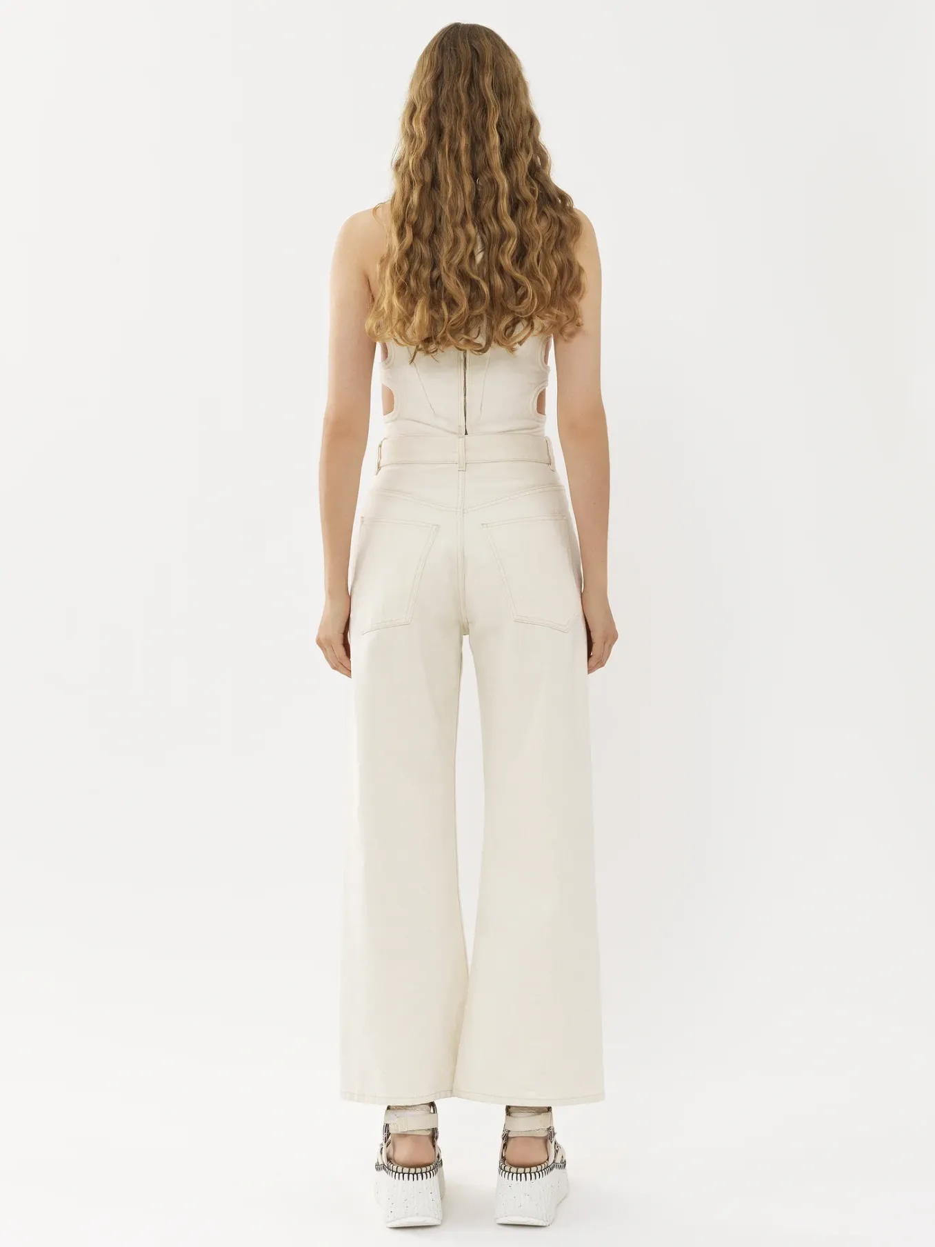 Pantalons Et Shorts-Chloé Pantalon Court Large « Stromboli » Iconic Milk