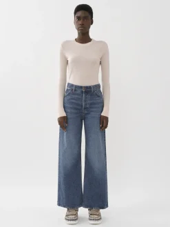 Pantalons Et Shorts-Chloé Pantalon Court Large « Stromboli » Dusky Blue