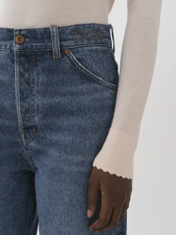 Pantalons Et Shorts-Chloé Pantalon Court Large « Stromboli » Dusky Blue