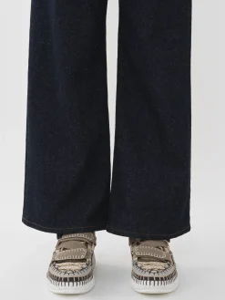 Pantalons Et Shorts-Chloé Pantalon Court Large « Stromboli » Iconic Navy