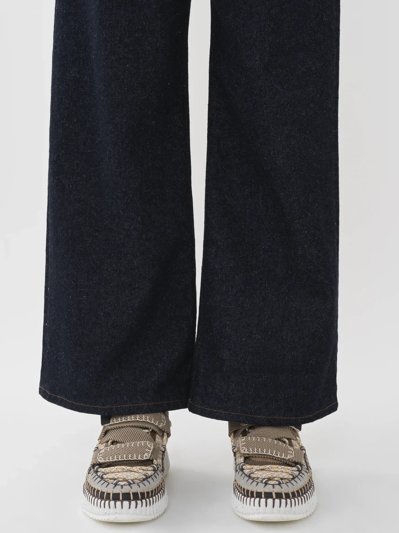 Pantalons Et Shorts-Chloé Pantalon Court Large « Stromboli » Iconic Navy