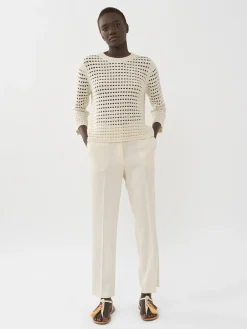 Vêtements-Chloé Pantalon Court Skinny Light Ivory