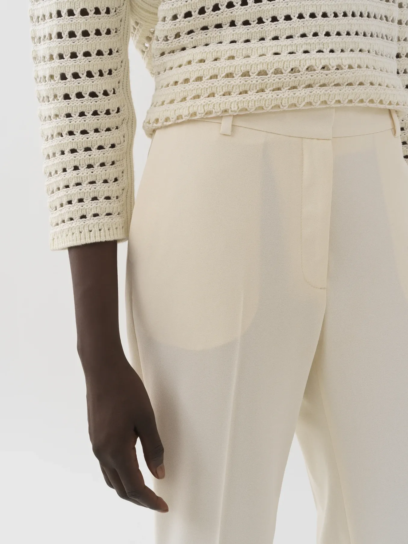 Vêtements-Chloé Pantalon Court Skinny Light Ivory