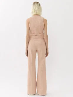 Pantalons Et Shorts-Chloé Pantalon De Costume Evase Misty Pink