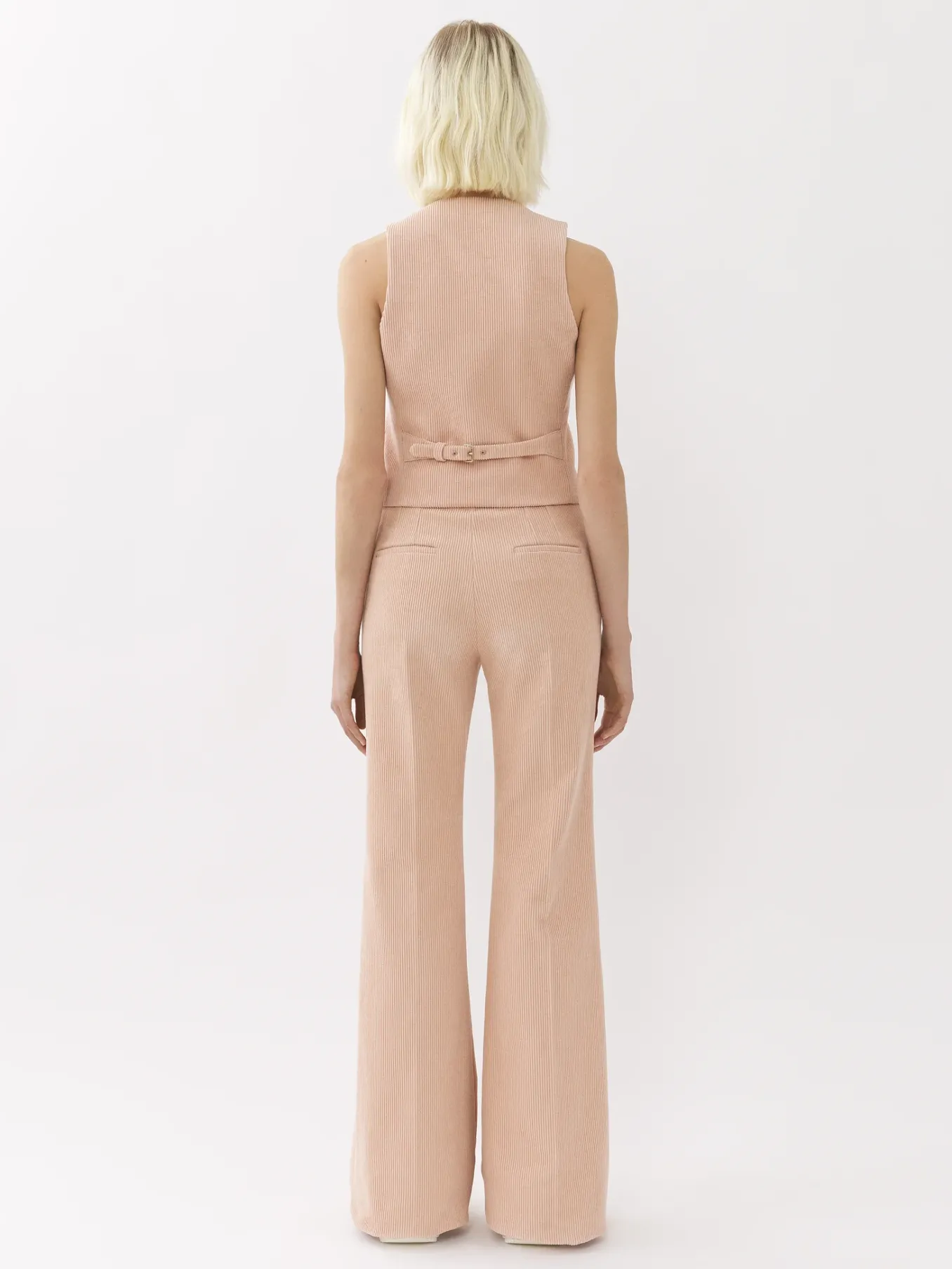 Pantalons Et Shorts-Chloé Pantalon De Costume Evase Misty Pink