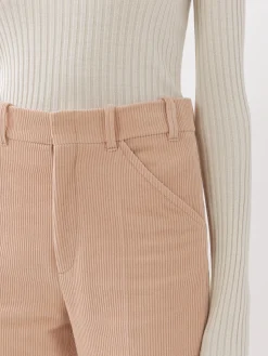 Pantalons Et Shorts-Chloé Pantalon De Costume Evase Misty Pink