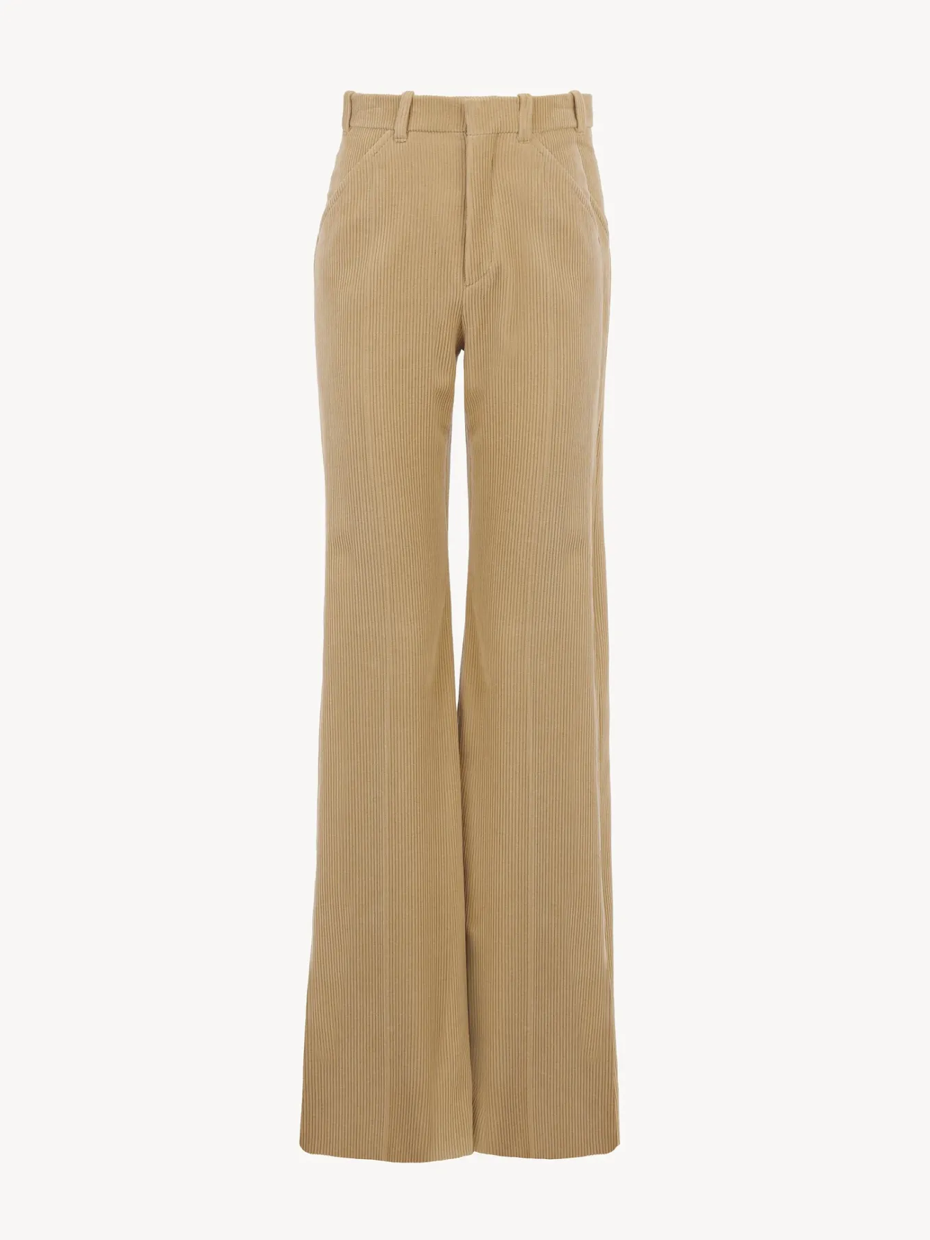 Pantalons Et Shorts-Chloé Pantalon De Costume Evase Pearl Beige