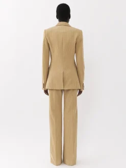 Pantalons Et Shorts-Chloé Pantalon De Costume Evase Pearl Beige