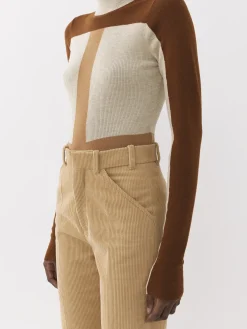 Pantalons Et Shorts-Chloé Pantalon De Costume Evase Pearl Beige