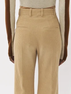 Pantalons Et Shorts-Chloé Pantalon De Costume Evase Pearl Beige