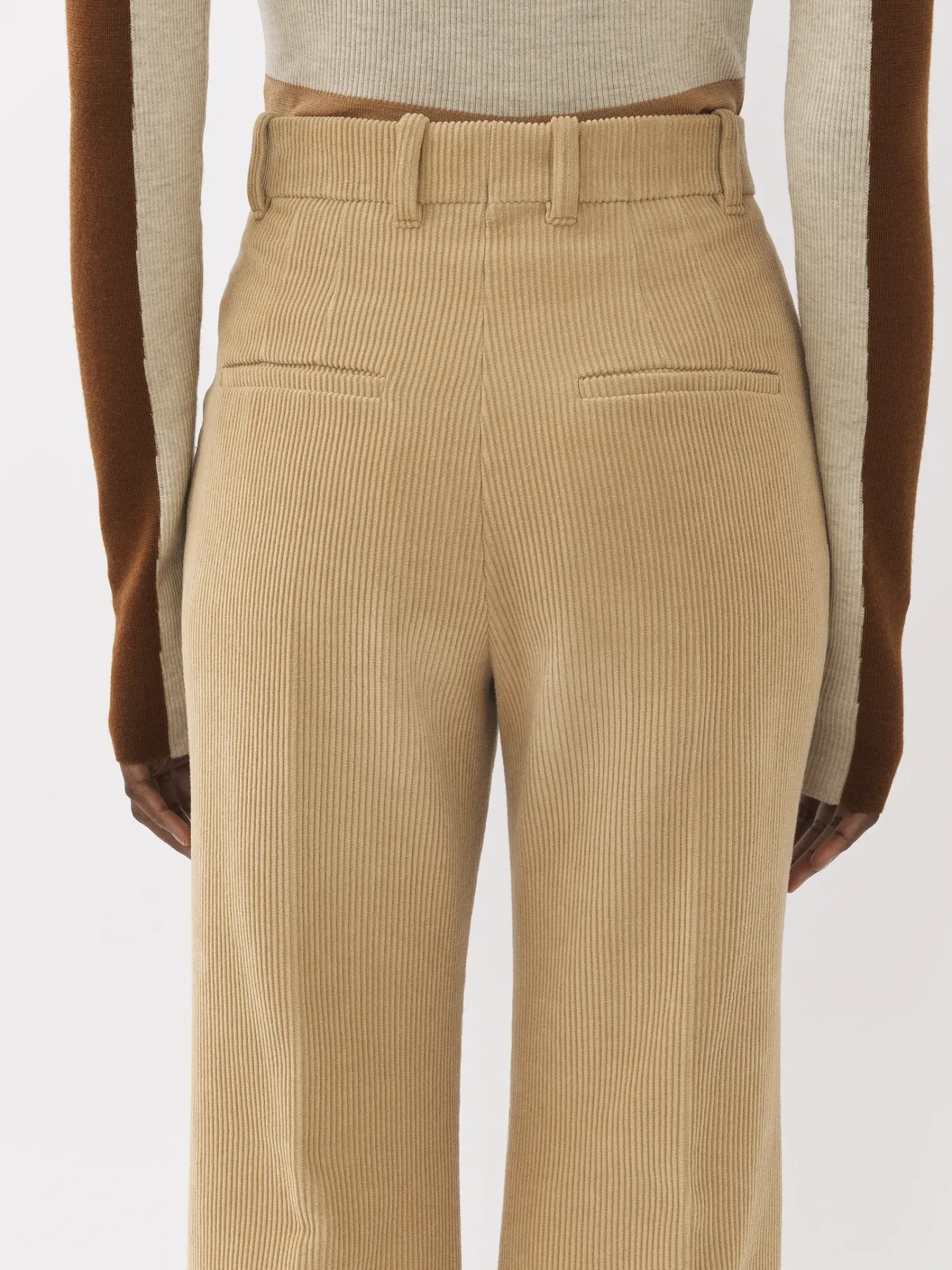 Pantalons Et Shorts-Chloé Pantalon De Costume Evase Pearl Beige