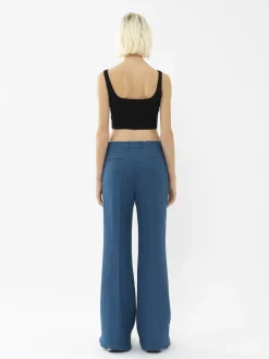 Pantalons Et Shorts-Chloé Pantalon De Costume Evase Opal Blue