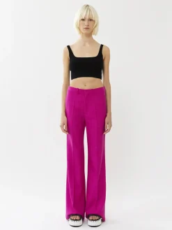 Pantalons Et Shorts-Chloé Pantalon De Costume Evase Raspberry Rose
