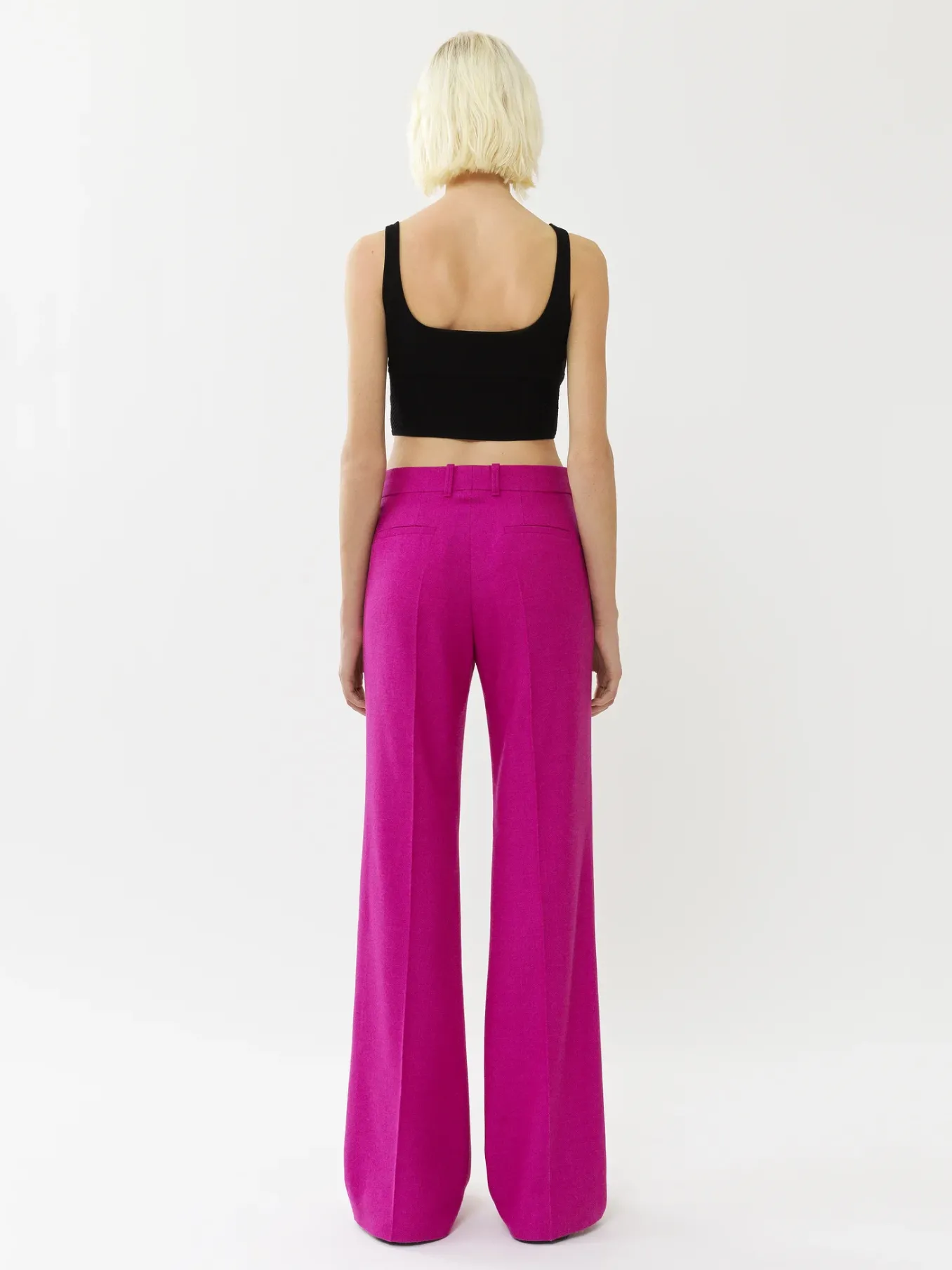 Pantalons Et Shorts-Chloé Pantalon De Costume Evase Raspberry Rose
