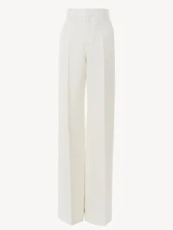 Pantalons Et Shorts-Chloé Pantalon De Costume Evase Buttercream