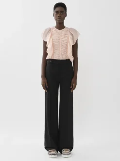Pantalons Et Shorts-Chloé Pantalon Droit Noir