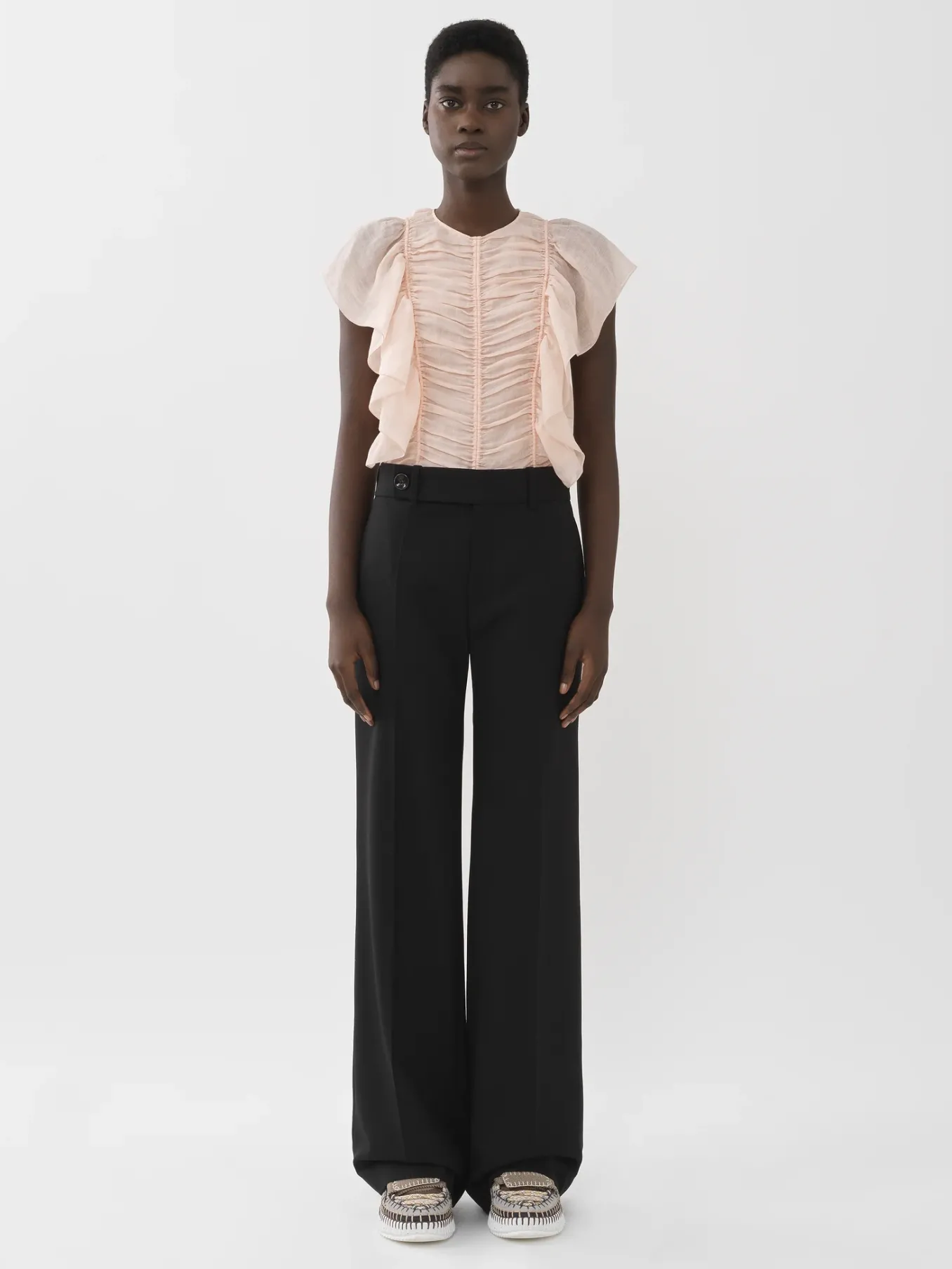 Pantalons Et Shorts-Chloé Pantalon Droit Noir