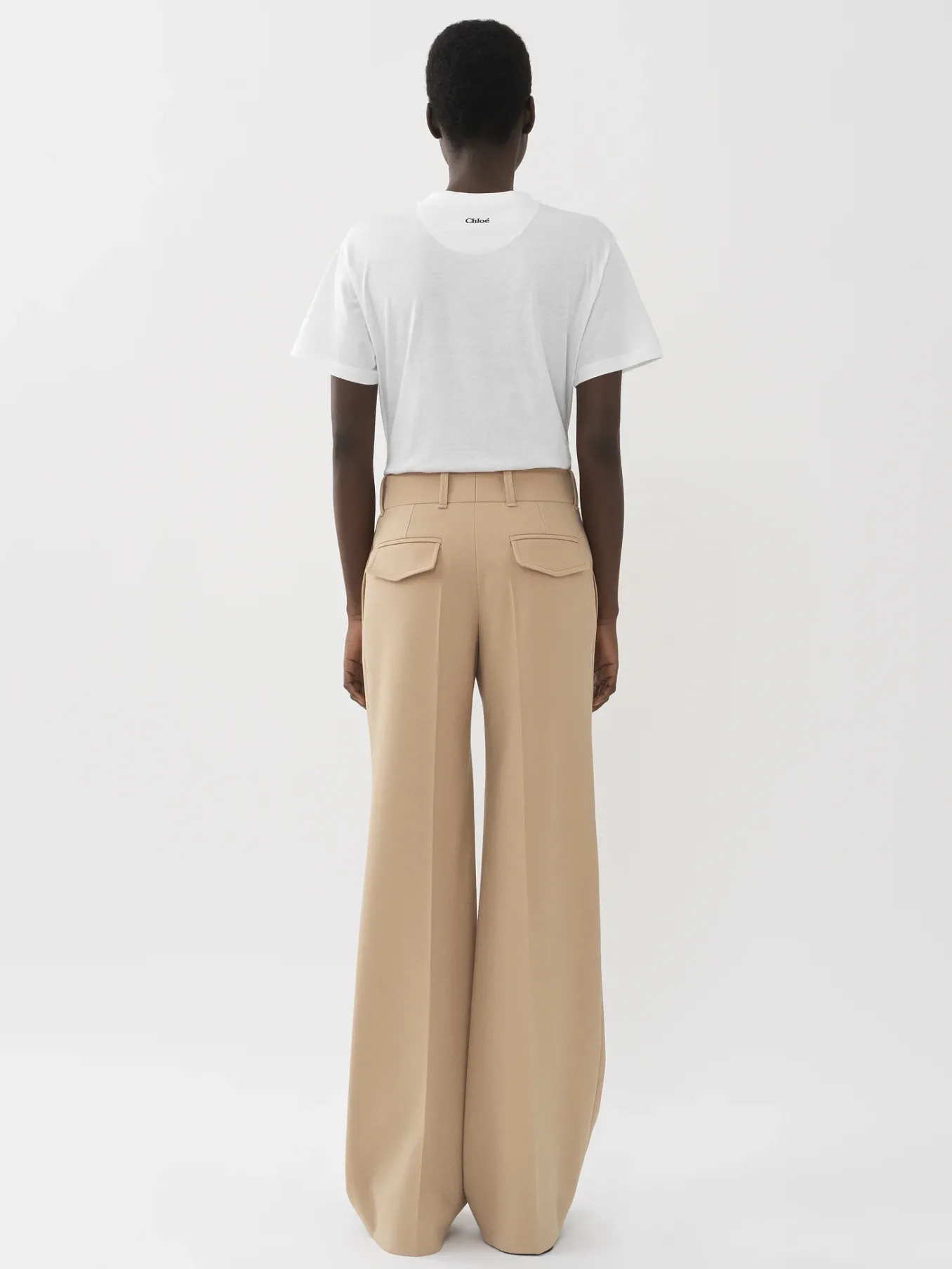 Pantalons Et Shorts-Chloé Pantalon Droit Soft Tan