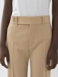 Pantalons Et Shorts-Chloé Pantalon Droit Soft Tan