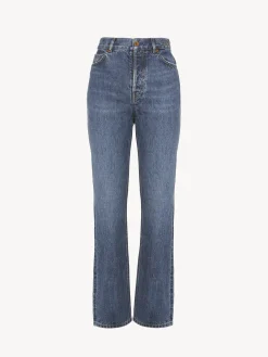 Pantalons Et Shorts-Chloé Pantalon Droit « Semeru » Dusky Blue