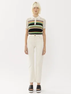 Pantalons Et Shorts-Chloé Pantalon Droit « Semeru » Iconic Milk