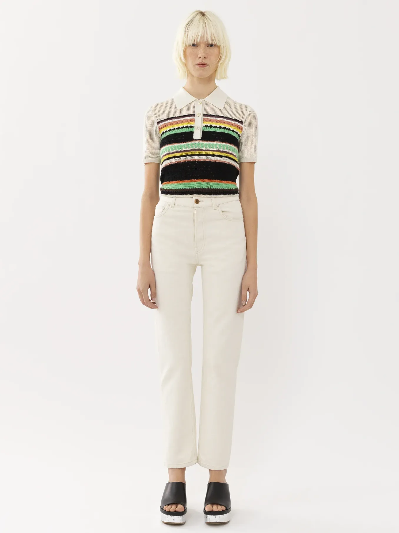 Pantalons Et Shorts-Chloé Pantalon Droit « Semeru » Iconic Milk