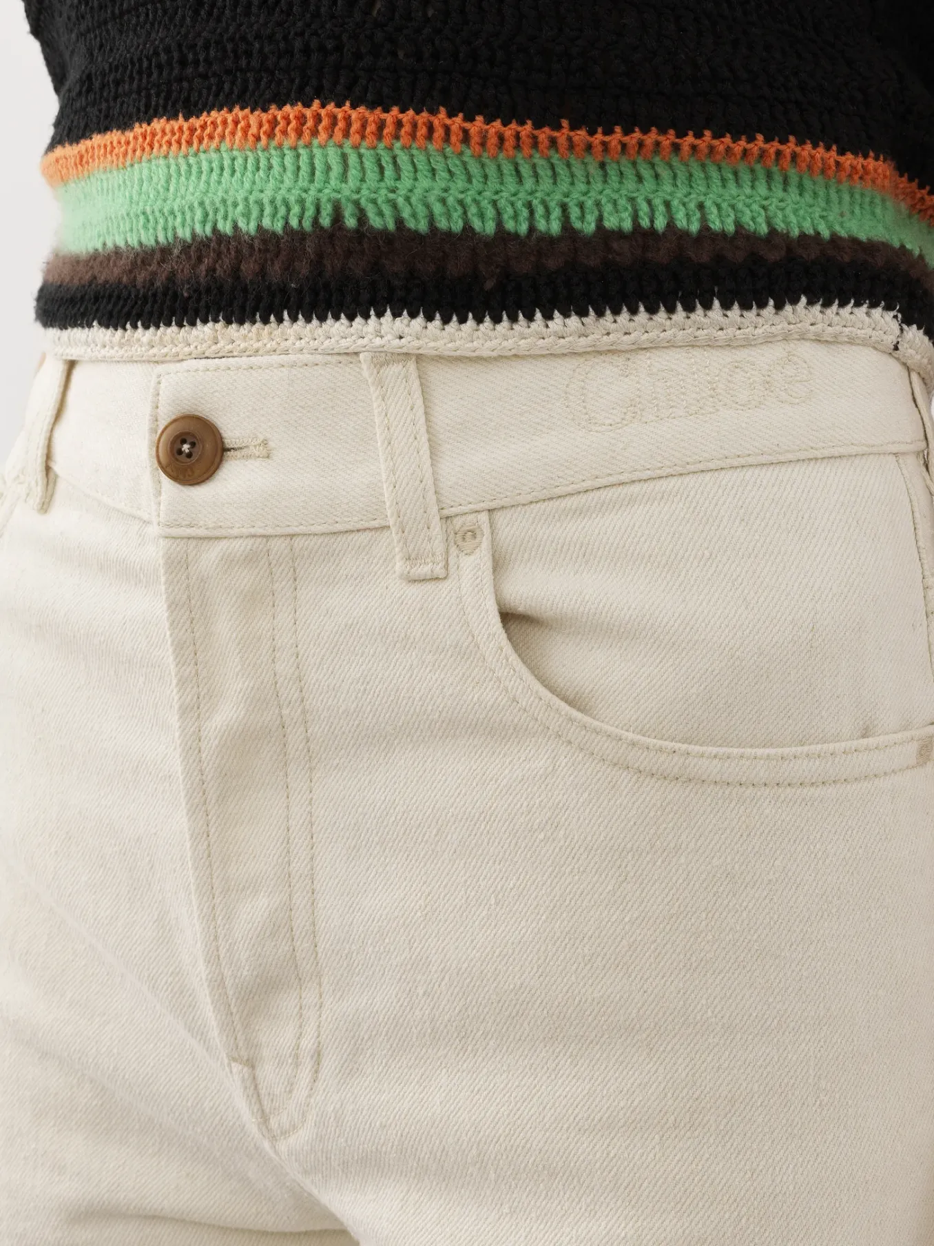 Pantalons Et Shorts-Chloé Pantalon Droit « Semeru » Iconic Milk