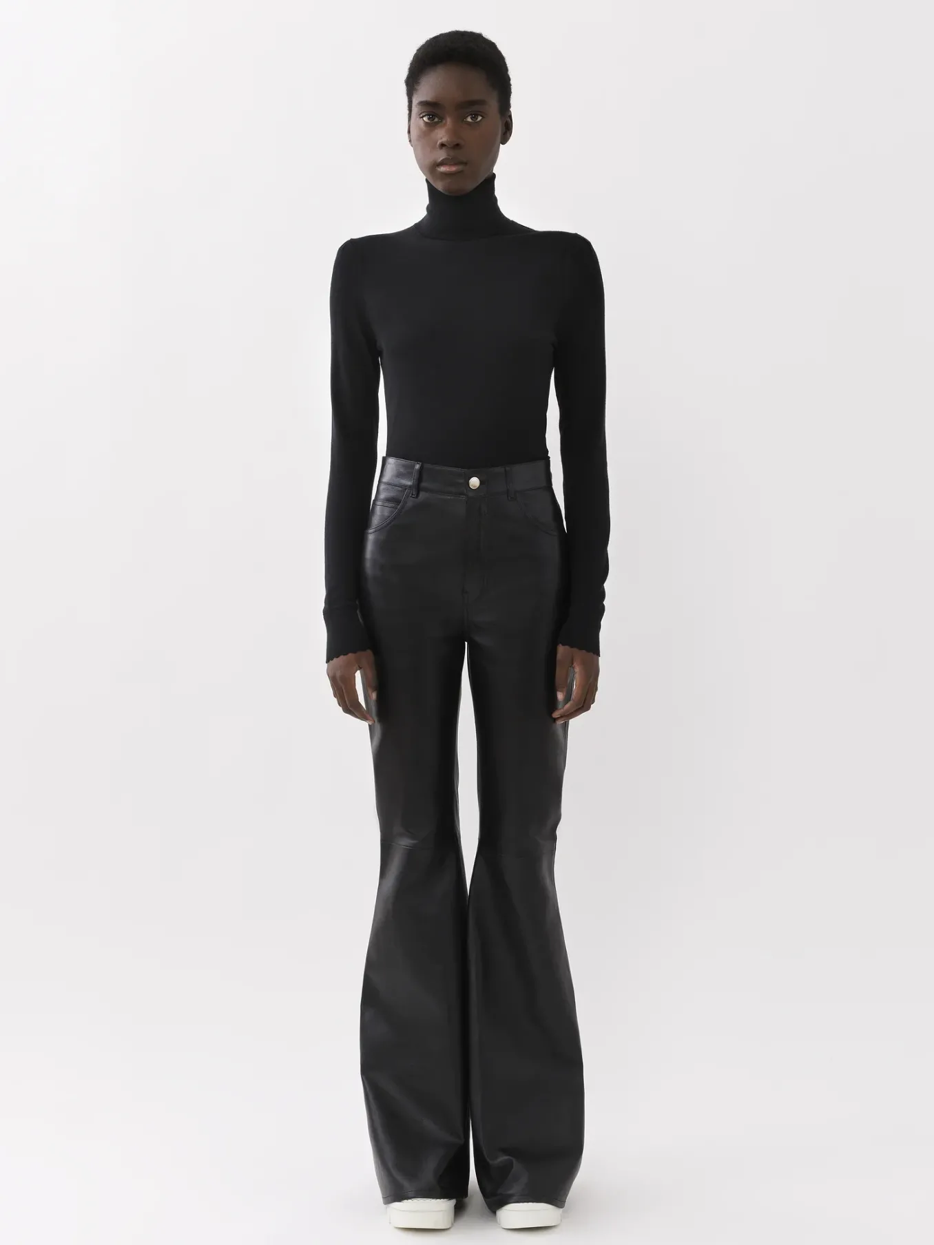 Pantalons Et Shorts-Chloé Pantalon Evase Noir
