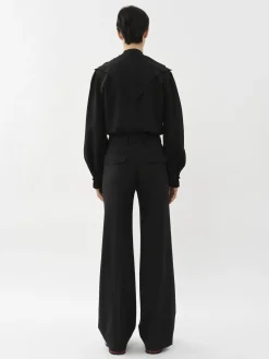 Pantalons Et Shorts-Chloé Pantalon Evase Noir