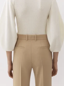 Pantalons Et Shorts-Chloé Pantalon Evase Pearl Beige