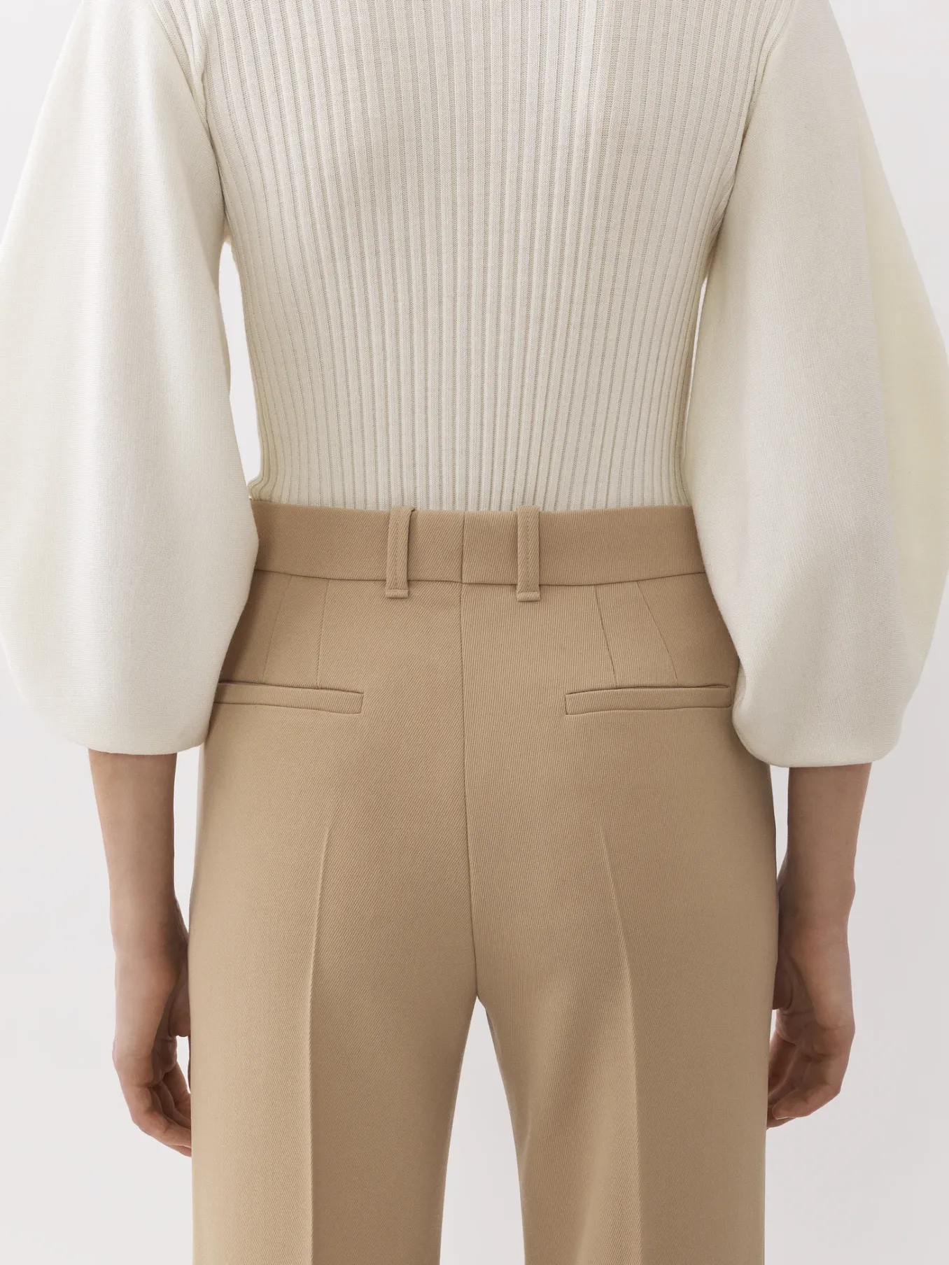 Pantalons Et Shorts-Chloé Pantalon Evase Pearl Beige