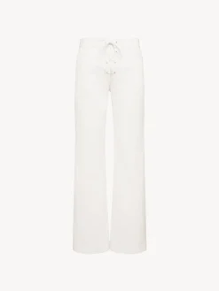 Vêtements-Chloé Pantalon Evase Blanc