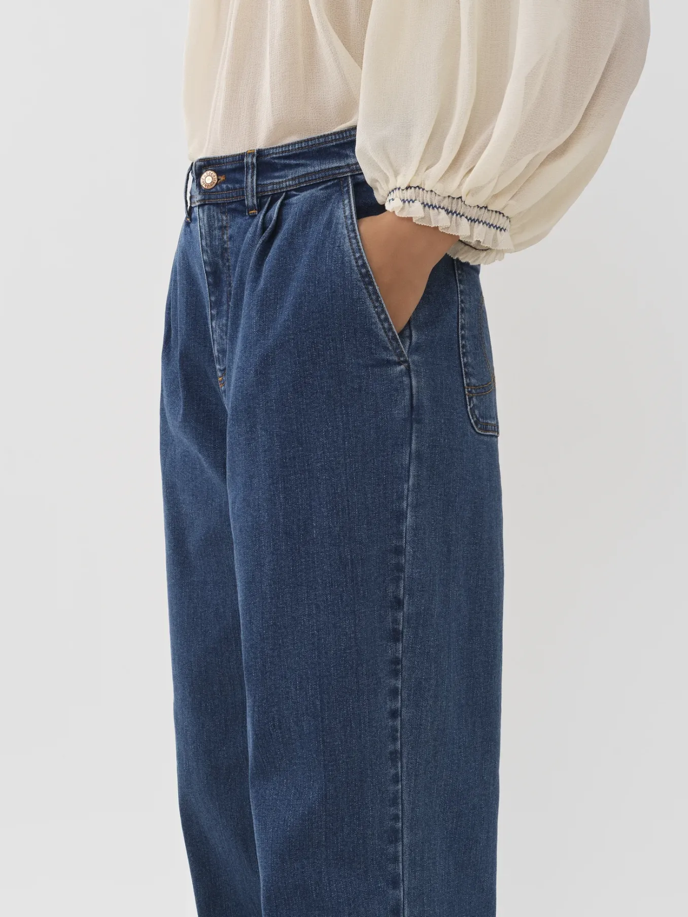 Vêtements-Chloé Pantalon Fusele Deep Denim