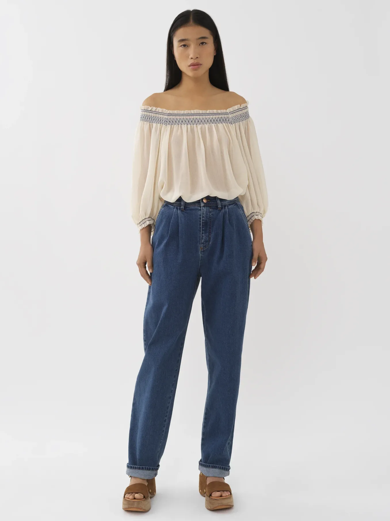 Vêtements-Chloé Pantalon Fusele Deep Denim