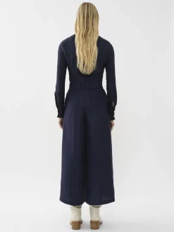 Pantalons Et Shorts-Chloé Pantalon Jupe-Culotte Large True Indigo