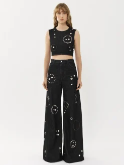 Pantalons Et Shorts-Chloé Pantalon Large Noir