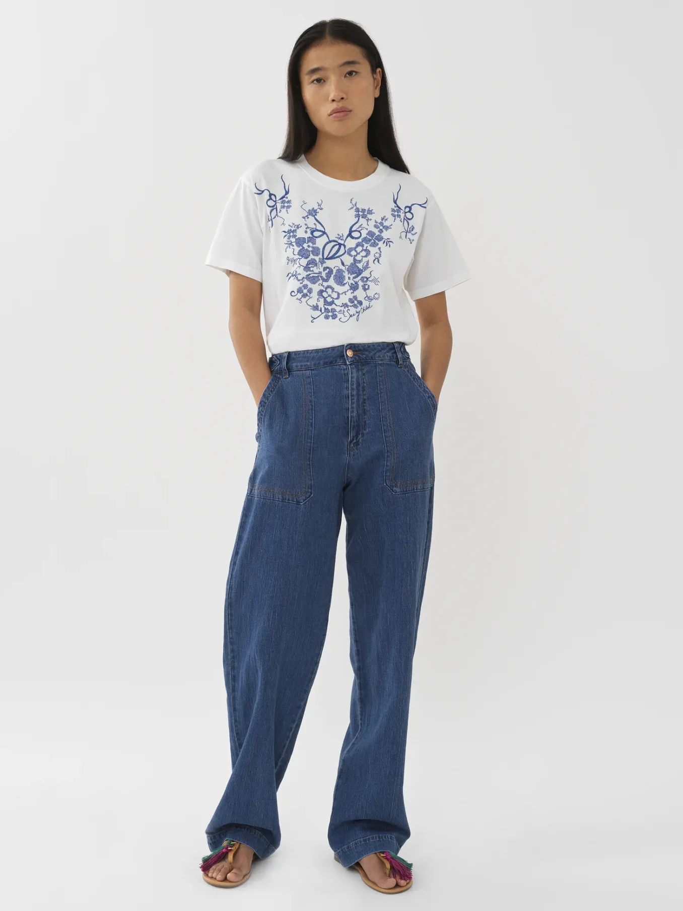 Vêtements-Chloé Pantalon Large Truly Navy