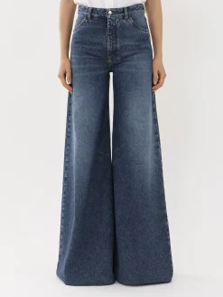 Pantalons Et Shorts-Chloé Pantalon Large Faded Denim