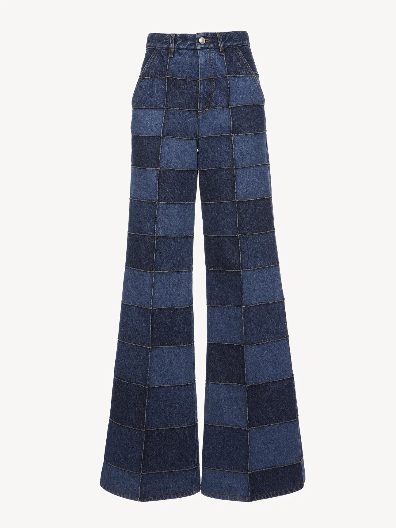 Pantalons Et Shorts-Chloé Pantalon Large Multicolor Blue 1