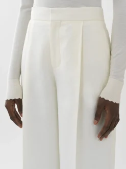 Pantalons Et Shorts-Chloé Pantalon Large Iconic Milk