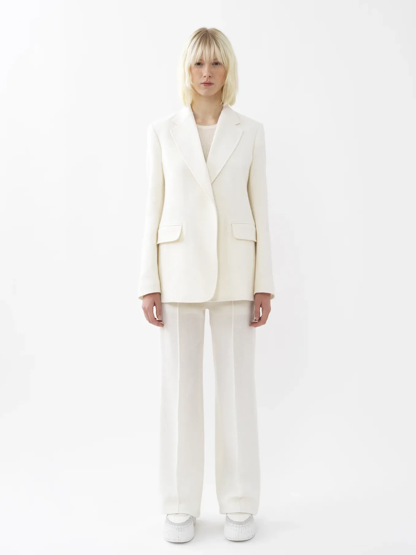 Pantalons Et Shorts-Chloé Pantalon Large Eden White