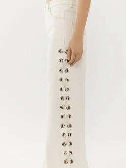 Pantalons Et Shorts-Chloé Pantalon Large A Lacets Iconic Milk