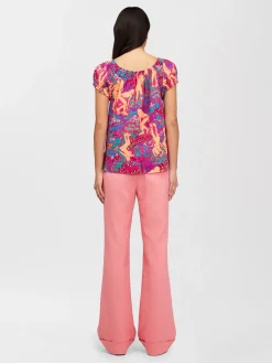 Vêtements-Chloé Pantalon Large A Ravers Sunset Pink