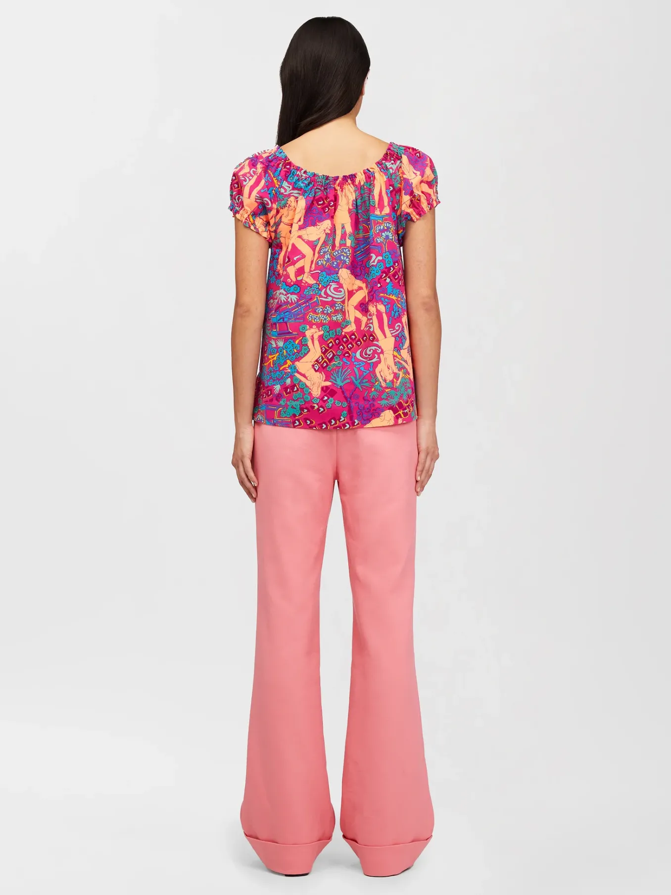 Vêtements-Chloé Pantalon Large A Ravers Sunset Pink