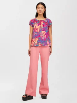 Vêtements-Chloé Pantalon Large A Ravers Sunset Pink