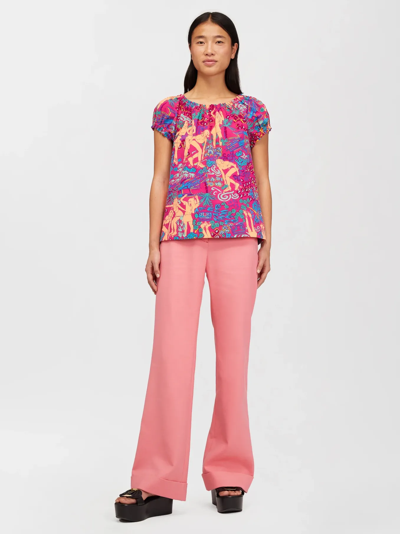 Vêtements-Chloé Pantalon Large A Ravers Sunset Pink